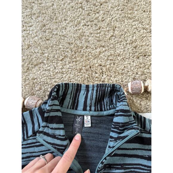 Ibex Juliet Wool Blue Black Zip Tunic Sweater Sweatshirt - Picture 2 of 11